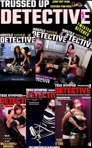 true bondage sleazy women snatched tied up hand over mouth gagging retro classics detective magazine covers