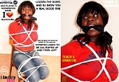 abducted hand over mouth gagged ebony hustler gagged with her own panties black babes with big boobs bound to chairs Bondage detective magazine covers website damsel in distress sexy women kidnapped tied up in tight rope hot girls hogtied classic cover